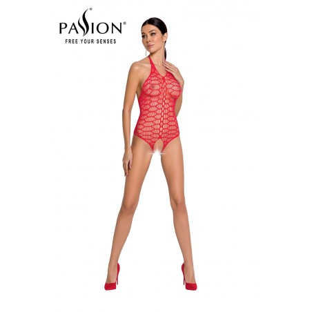 Body résille ouvert BS087 - Rouge