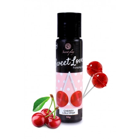 Lubrifiant comestible sucette à la cerise -  60 ml