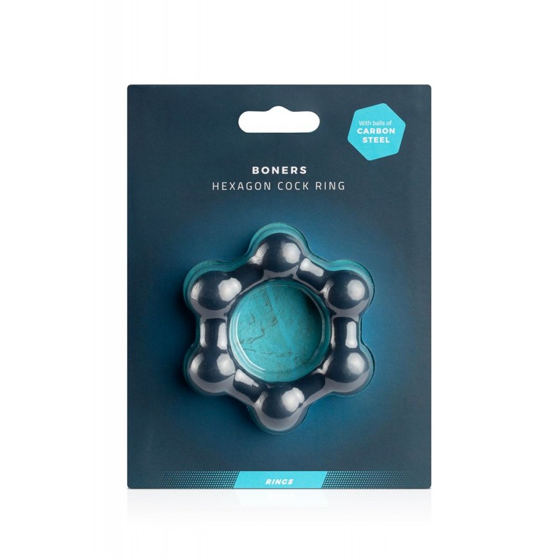 Cockring Hexagonal avec billes en acier - Boners