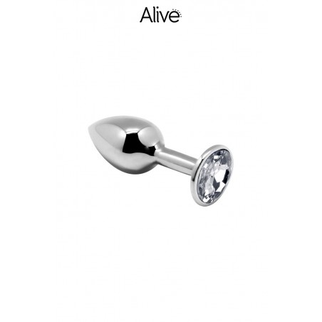 Plug métal bijou transparent M - Alive