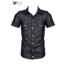 Chemise manches courtes wetlook noire Luca - Regnes