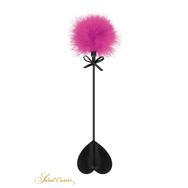 Tapette coeur avec pompon fuchsia - Sweet Caress