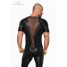 T-shirt wetlook et filet H056