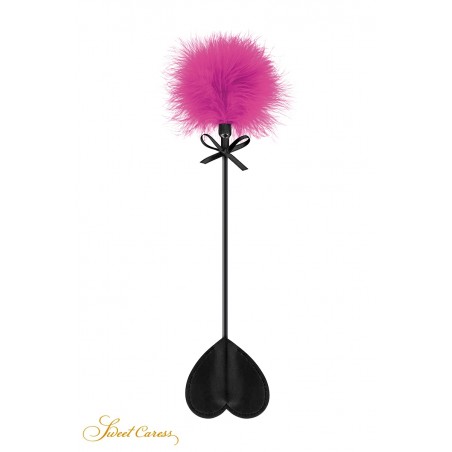 Tapette coeur avec pompon fuchsia - Sweet Caress