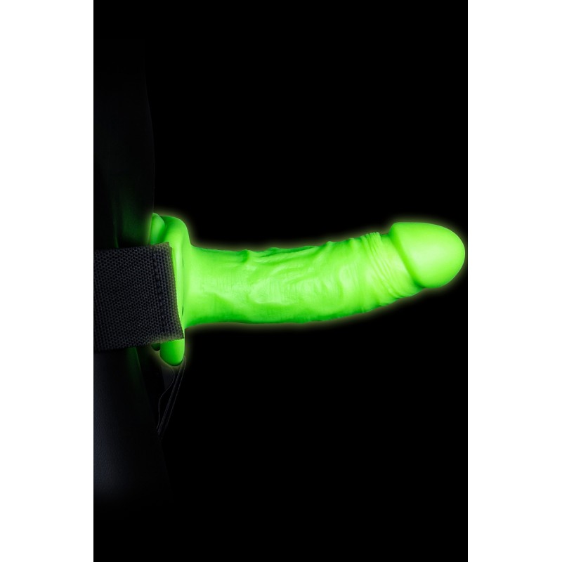 Gode-ceinture creux phosphorescent  18cm - Ouch