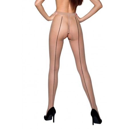 Collants ouverts couture TI022 - beige