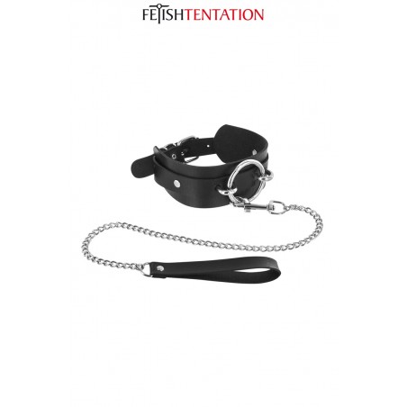 Collier avec anneau & laisse - Fetish Tentation