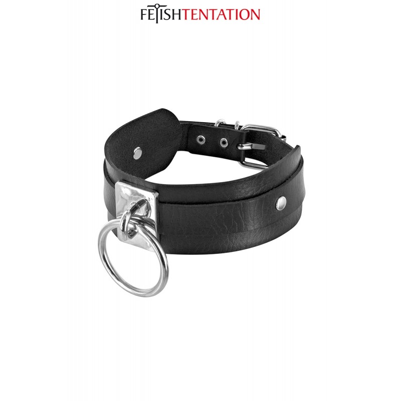 Collier BDSM large avec anneau - Fetish Tentation