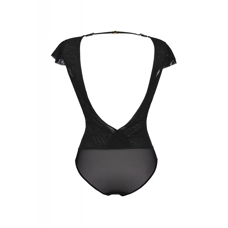 Body tulle et dentelle noir V-9900 - Axami