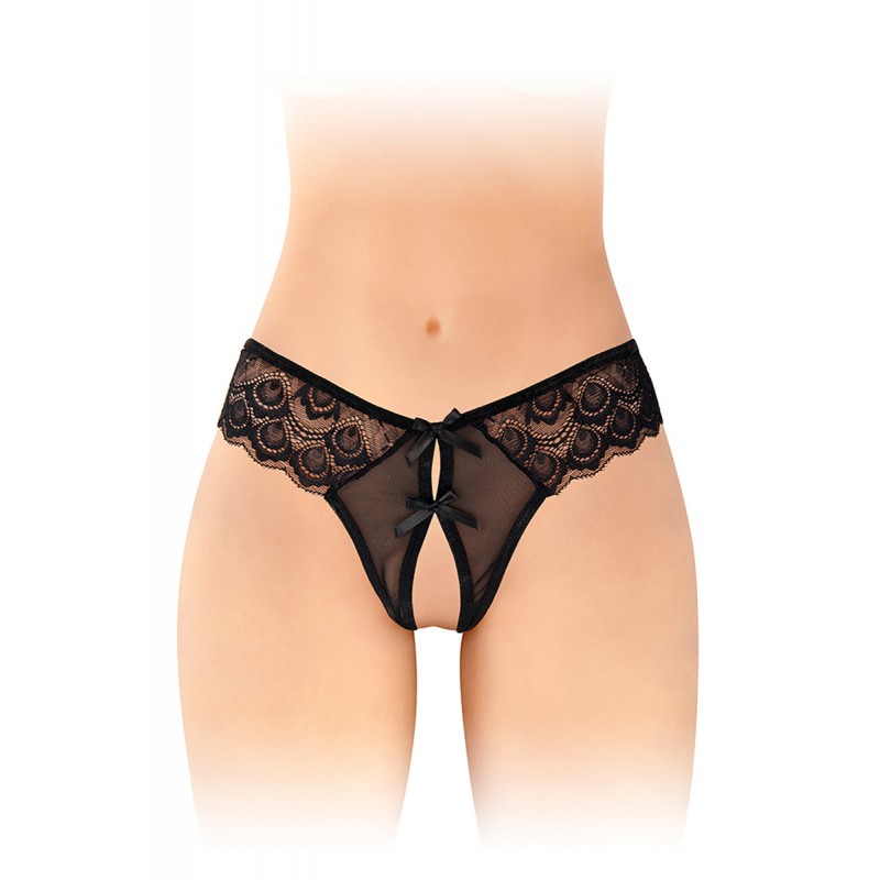 String ouvert Alicia noir - Fashion Secret